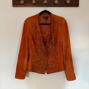 Etcetera Jacket Burnt Orange Grommet Front Snap Jacket